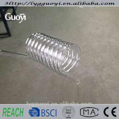 Clear curved glass tube